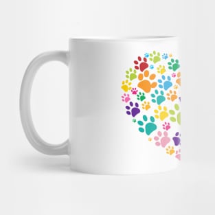 Made of heart colorful paws Mug